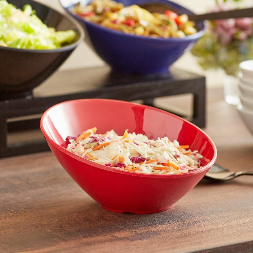 Melamine Bowls |  20 Oz. Red Slanted Melamine Bowl