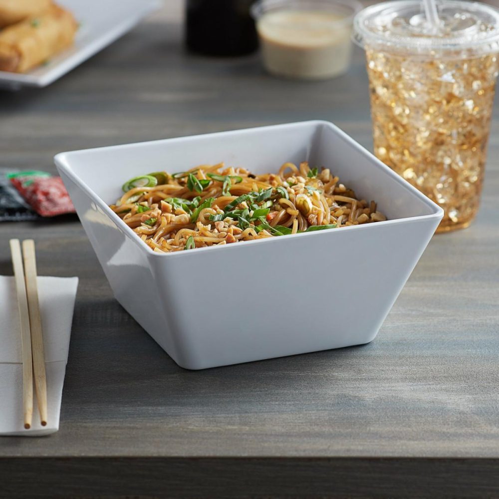 Melamine Bowls |  43 Oz. White Slanted Melamine Bowl