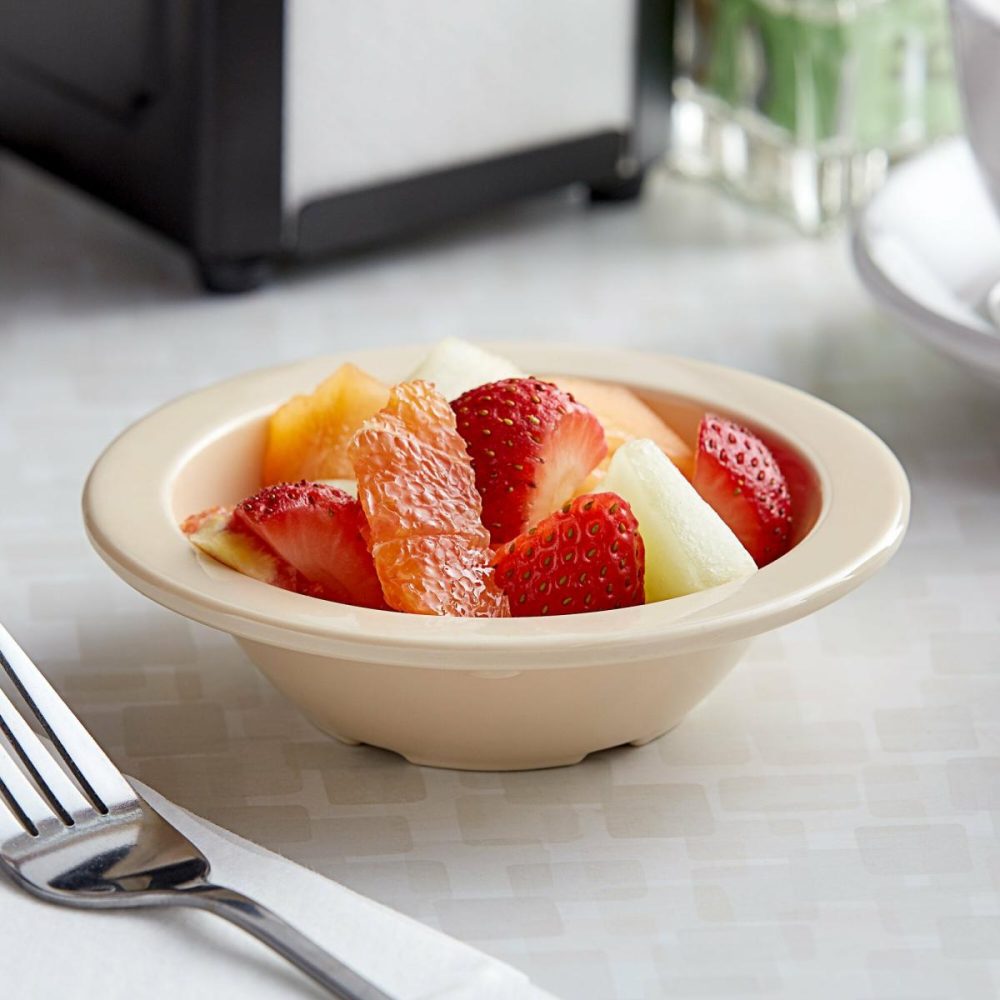 Melamine Bowls |  Foundations 13 Oz. Tan Narrow Rim Melamine Grapefruit Bowl – 12/Case