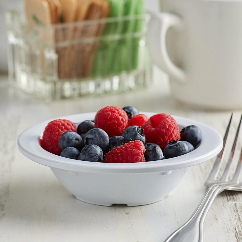 Melamine Bowls |  Foundations 5 Oz. White Narrow Rim Melamine Fruit Dish – 12/Case