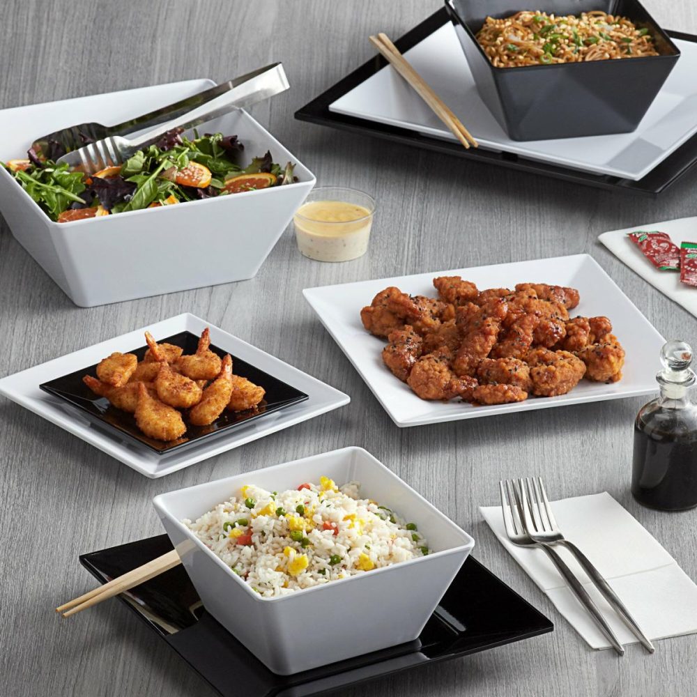 Melamine Bowls |  Rittenhouse 112 Oz. Square Black Melamine Bowl