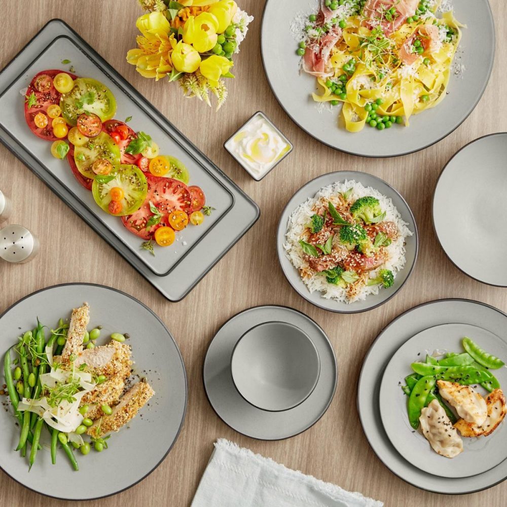 Melamine Plates |  Apollo 7 1/2" Matte Grey And Black Coupe Melamine Plate – 12/Pack