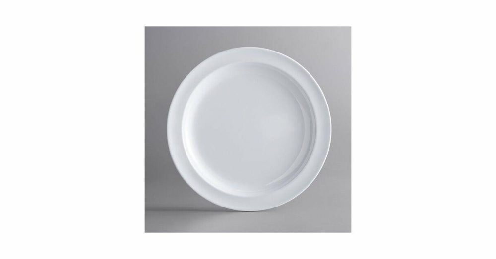 Melamine Plates |  Foundations 1 5/8" Tan Wide Rim Melamine Plate – 12/Pack