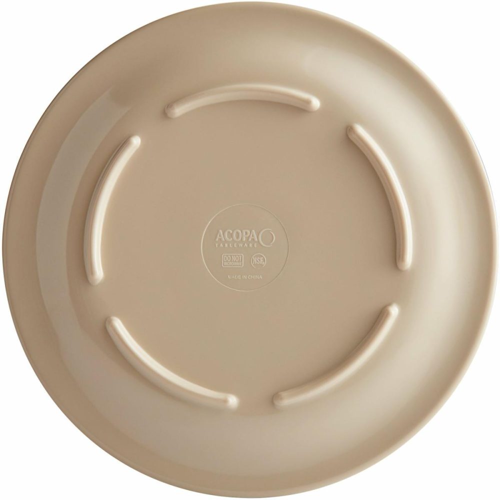 Melamine Plates |  Foundations 11 3/4" Tan Wide Rim Melamine Plate – 12/Pack