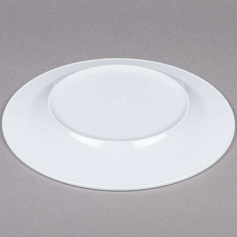 Melamine Plates |  Get Pt-10-Mn-W Minski 10 1/2" White Melamine Textured Rim Plate – 12/Case