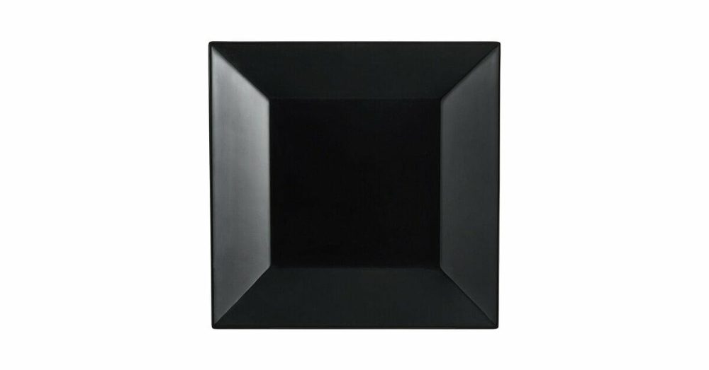 Melamine Plates |  Rittenhouse 8" Black Square Melamine Plate – 12/Case