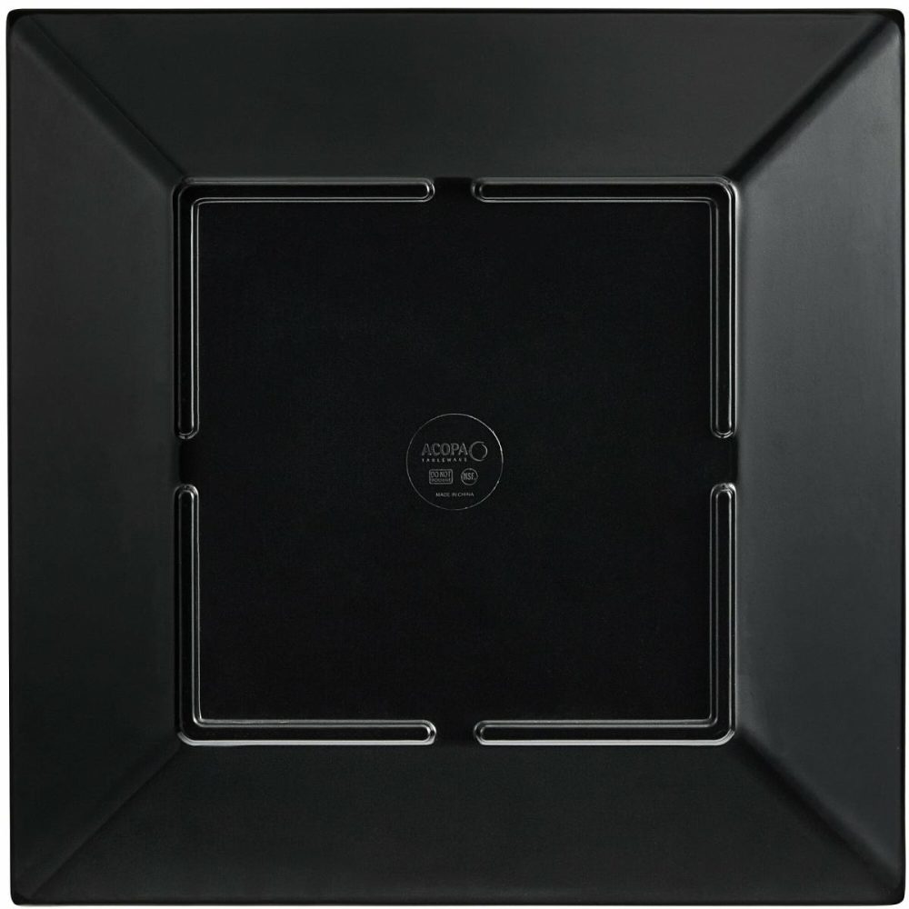 Melamine Plates |  Rittenhouse 8" Black Square Melamine Plate – 12/Case