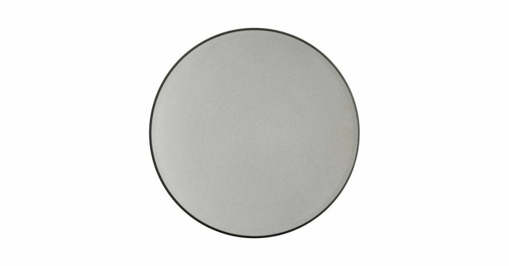 Melamine Plates |  Ugoki 10" Matte Black Melamine Plate With Medium Ivory Rim – 12/Pack