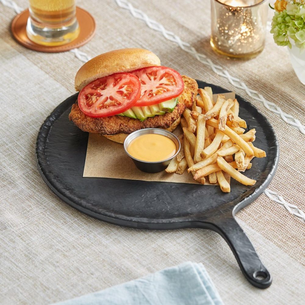 Melamine Trays |  10 1/2" Faux Slate Melamine Serving Board With Handle