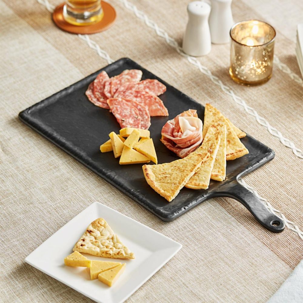 Melamine Trays |  12 1/2" X 8 3/4" Faux Slate Melamine Serving Board With Handle