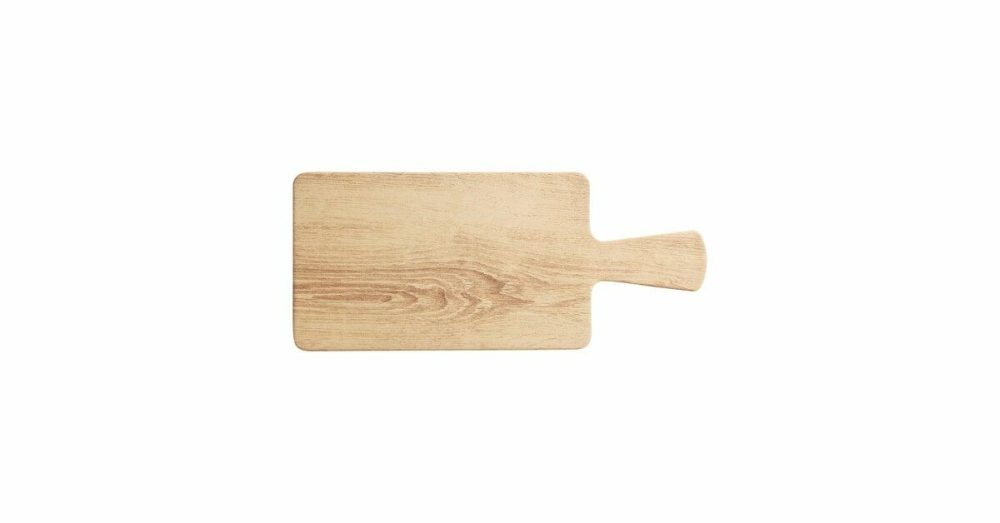 Melamine Trays |  12" X 7" Light Oak Faux Wood Melamine Serving Board With Handle