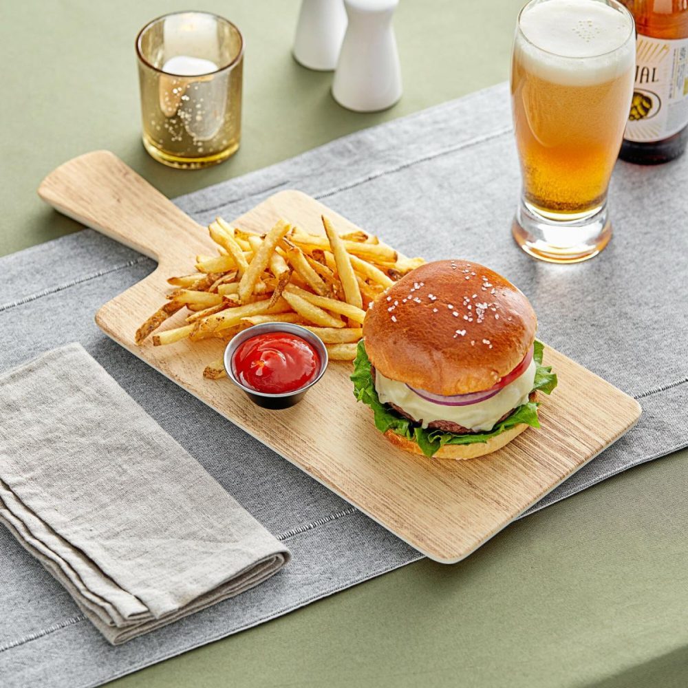 Melamine Trays |  12" X 7" Light Oak Faux Wood Melamine Serving Board With Handle