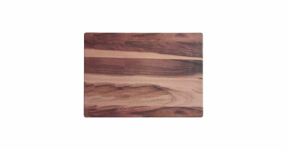 Melamine Trays |  14" X 10" Walnut Faux Wood Melamine Serving Board