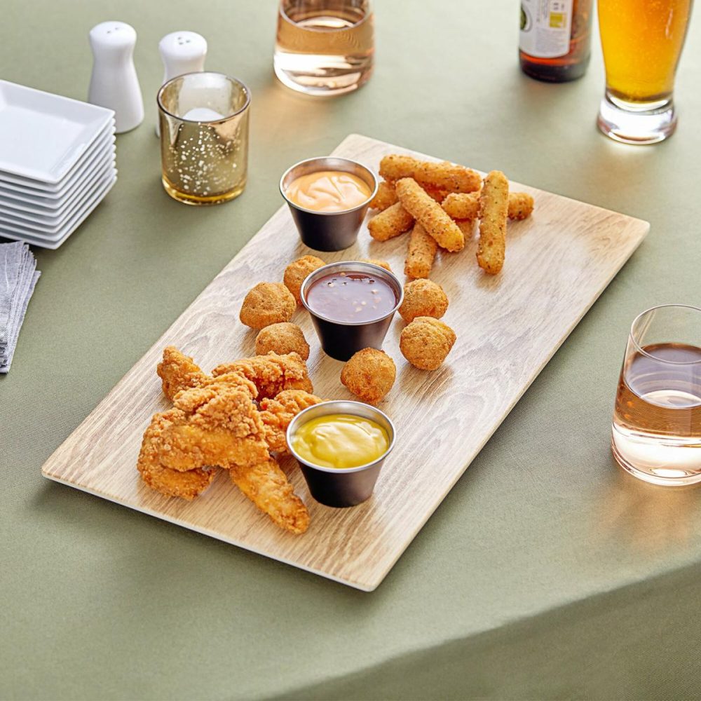 Melamine Trays |  18" X 10" Light Oak Faux Wood Melamine Serving Board