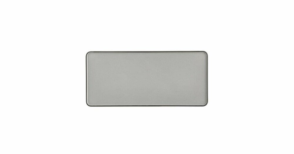 Melamine Trays |  Apollo 14" X 6 1/4" Matte Grey And Black Rectangular Melamine Tray – 12/Pack