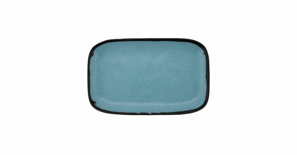 Melamine Trays |  Get Cs-1170-Gbl Pottery Market 12" X 7 1/2" Matte Speckled Grayish Blue Melamine Rectangular Platter – 12/Pack