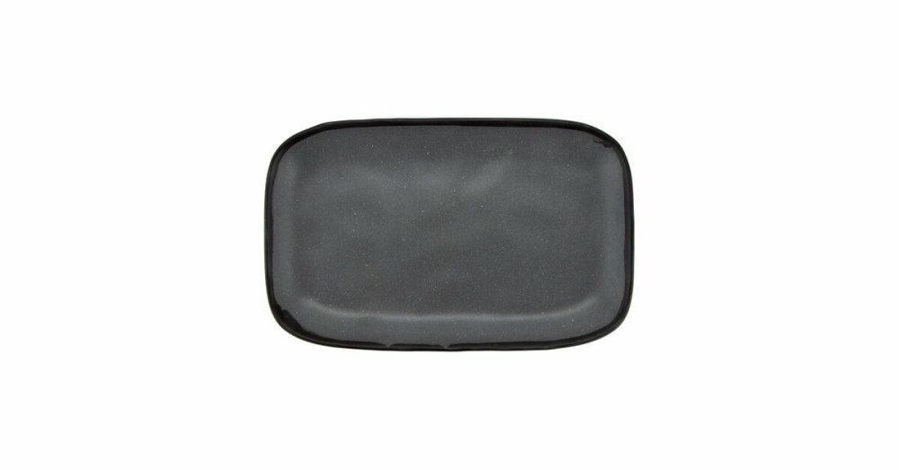 Melamine Trays |  Get Cs-1170-Gr Pottery Market 12" X 7 1/2" Matte Speckled Gray Melamine Rectangular Platter – 12/Pack