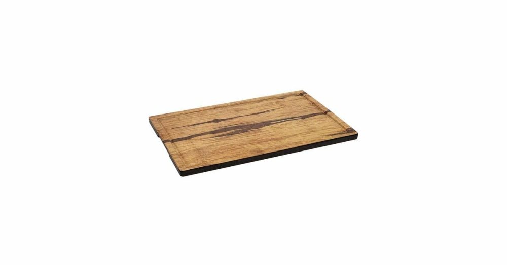 Melamine Trays |  Get Sb-1409-Acw Madison Avenue / Granville 14" X 9" Rectangular Faux Acacia Wood Melamine Display Board With Ridge And Grip Handles