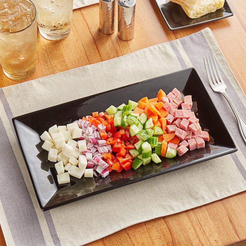 Melamine Trays |  Izumi 14" X 9" Matte Black Melamine Platter – 12/Pack