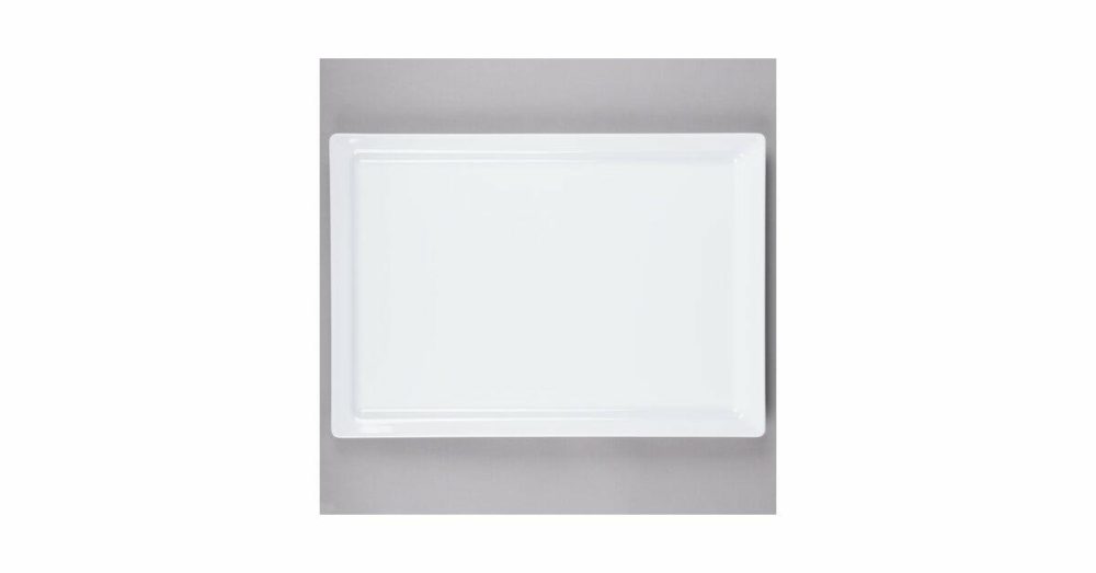 Melamine Trays |  M1420 Vogue 20" X 14" White Rectangular Melamine Serving Platter