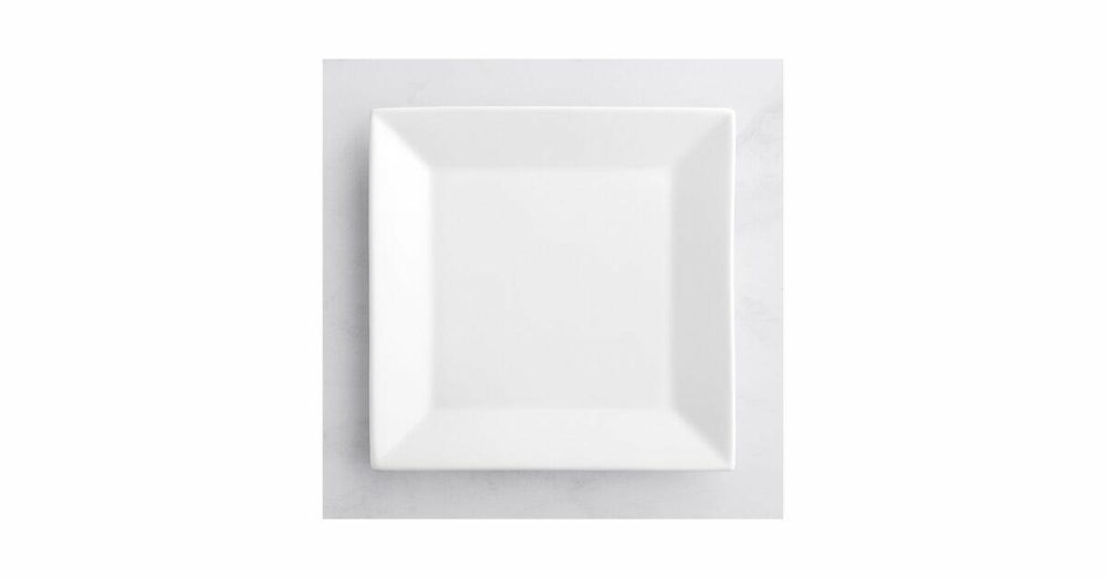 Porcelain Plates |  10" Bright White Square Porcelain Plate – 12/Case