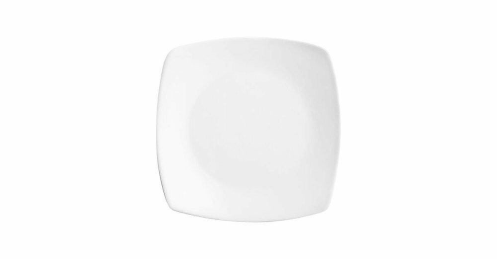 Porcelain Plates |  11" Bright White Square Porcelain Coupe Plate – 12/Case