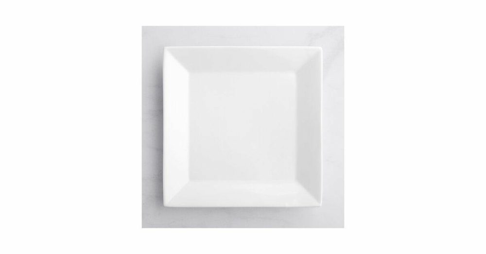 Porcelain Plates |  11" Bright White Square Porcelain Plate – 6/Case