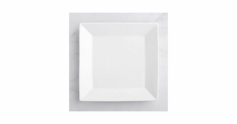 Porcelain Plates |  12" Bright White Square Porcelain Plate