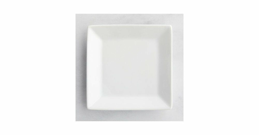 Porcelain Plates |  4" Bright White Square Porcelain Plate – 12/Pack