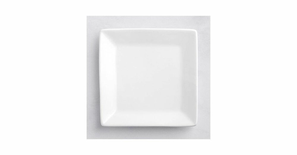 Porcelain Plates |  5" Bright White Square Porcelain Plate – 48/Case