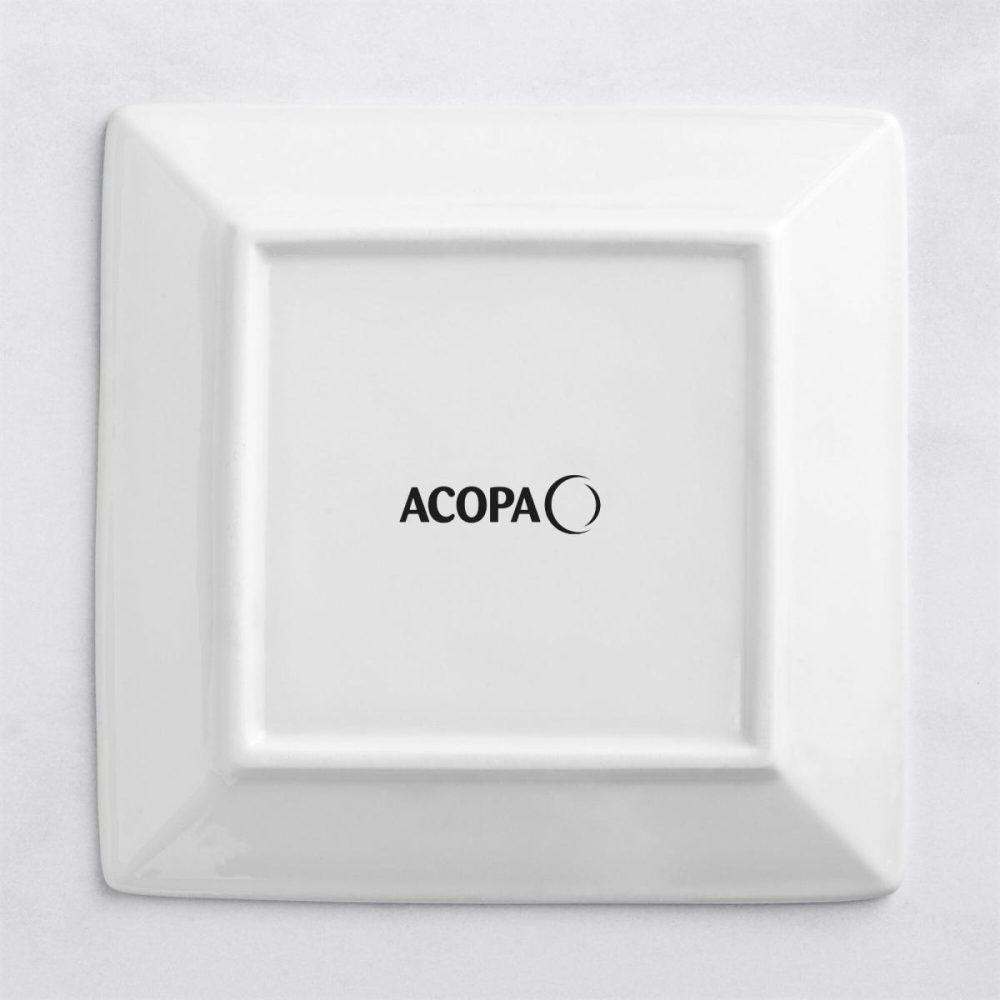 Porcelain Plates |  5" Bright White Square Porcelain Plate – 48/Case