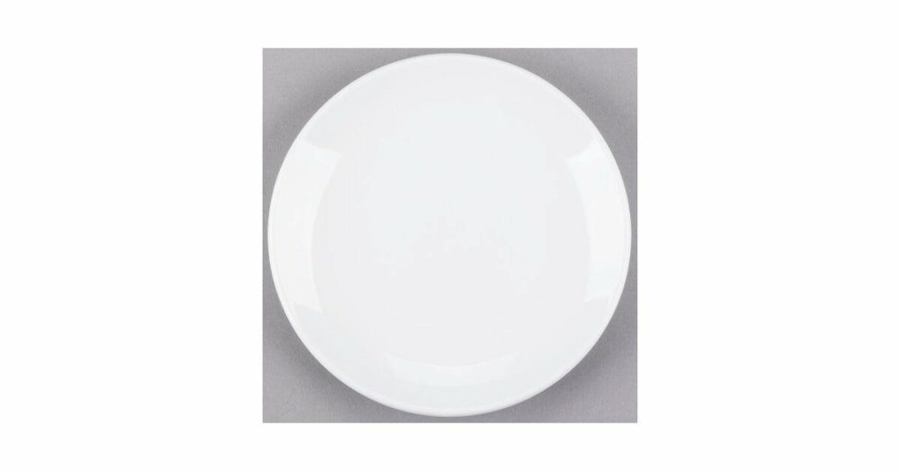 Porcelain Plates |  840-410C Porcelana Coupe Plate 6 1/2" Bright White Round Porcelain – 36/Case