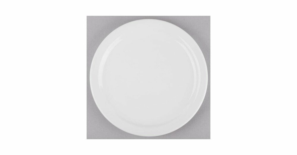 Porcelain Plates |  840-425N-13 Porcelana 9" Round Bright White Narrow Rim Porcelain Plate – 24/Case