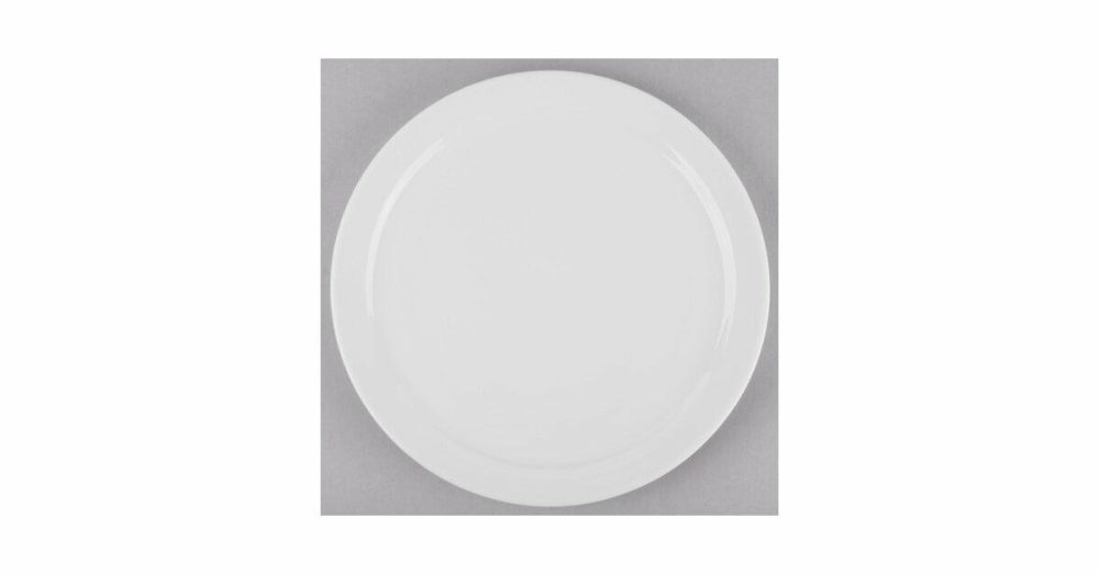 Porcelain Plates |  840-440N-15 Porcelana 10 3/8" Round Bright White Narrow Rim Porcelain Plate – 24/Case