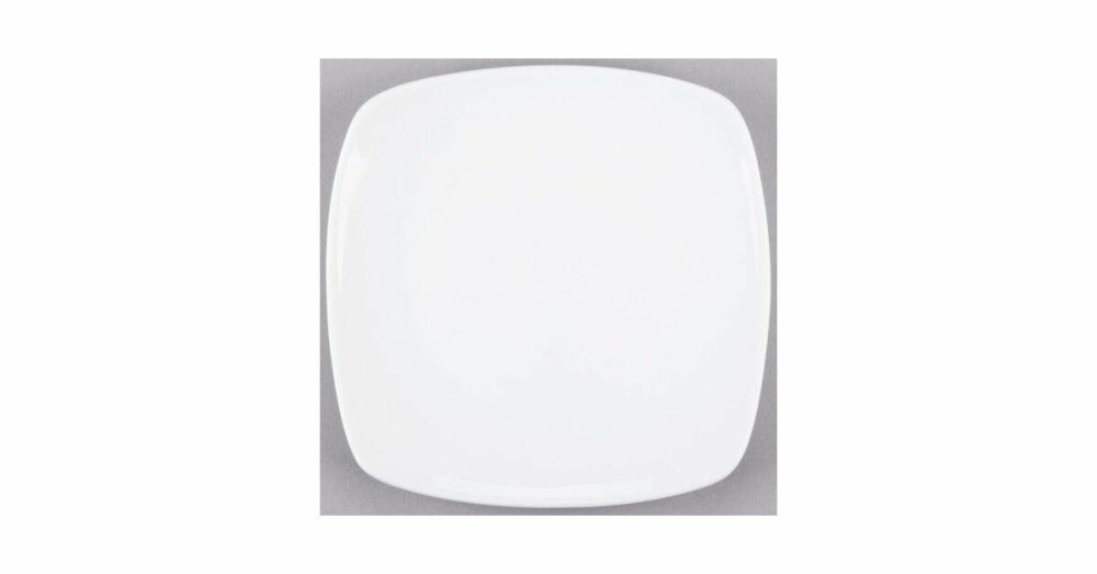 Porcelain Plates |  840-460S Porcelana Coupe Plate 7 1/4" Bright White Square Porcelain – 36/Case