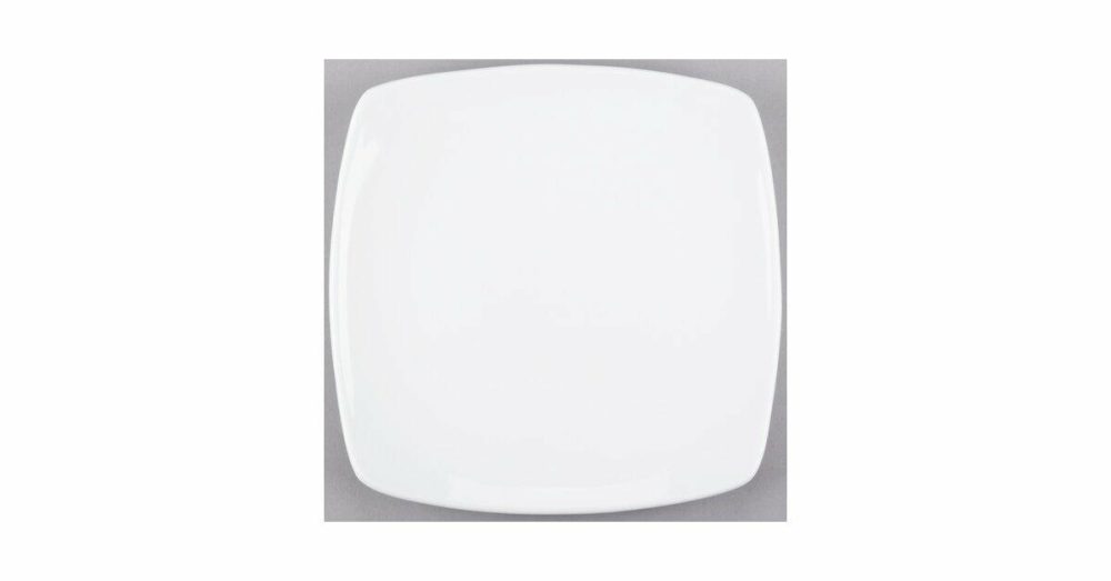 Porcelain Plates |  840-465S Porcelana Coupe Plate 8 3/4" Bright White Square Porcelain – 24/Case