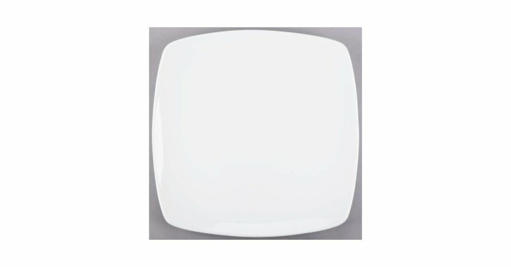 Porcelain Plates |  840-470S Porcelana 11" Bright White Square Porcelain Coupe Plate – 12/Case