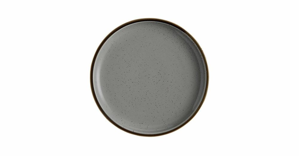 Porcelain Plates |  Condesa 10 1/2" Warm Gray Scalloped Wide Rim Porcelain Plate – 12/Case