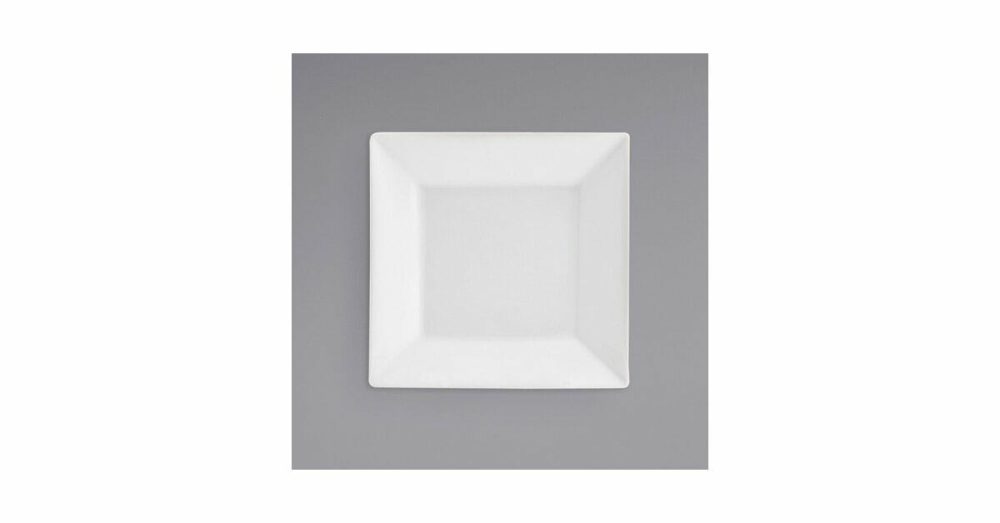 Porcelain Plates |  Dap046Whp23 Kyoto 6 1/2" Bright White Square Porcelain Plate – 12/Case