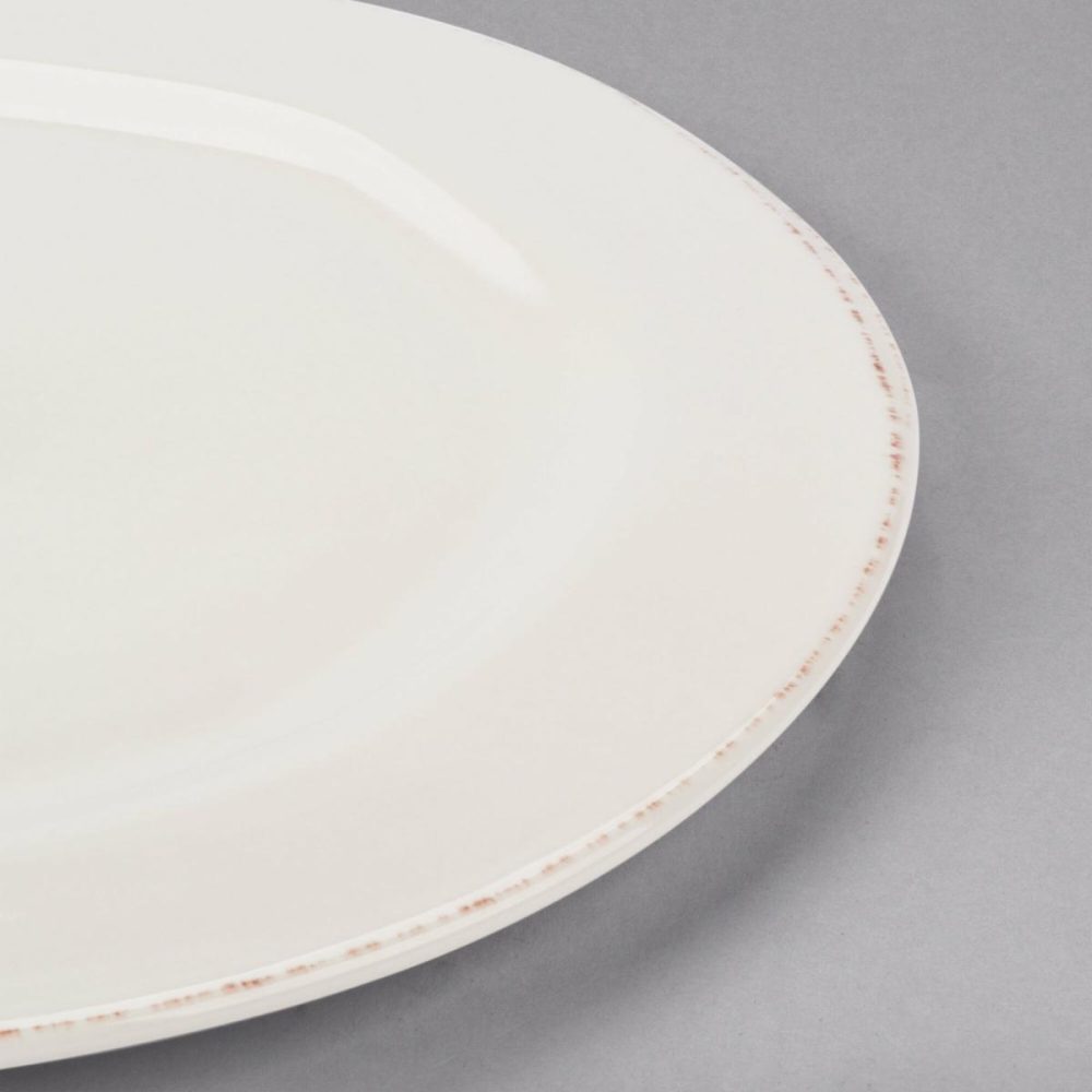 Porcelain Plates |  Fh-604 Farmhouse 12" Round Ivory (American White) Medium Rim Porcelain Plate – 12/Case