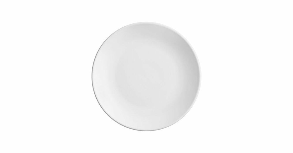 Porcelain Plates |  Pangea 10 1/2" Fog White Matte Coupe Porcelain Plate – 12/Case