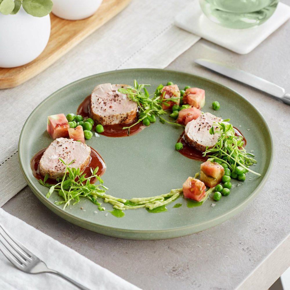 Porcelain Plates |  Pangea 10 1/2" Sage Matte Coupe Porcelain Plate – 12/Case