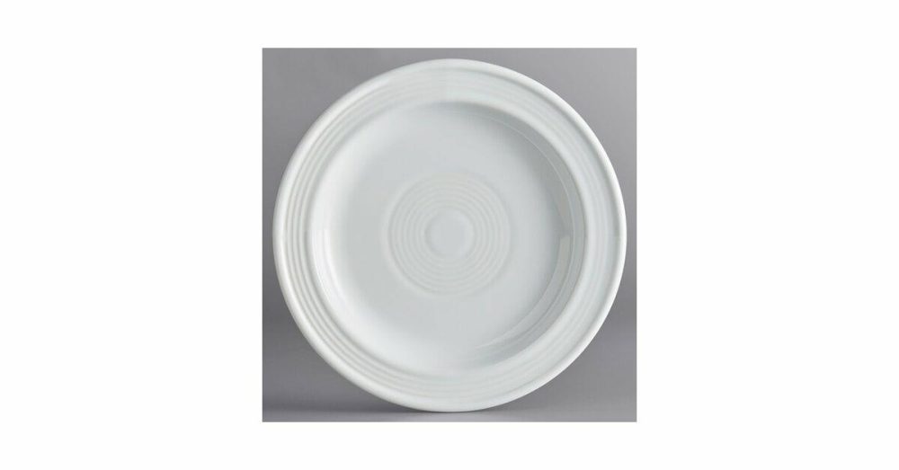 Porcelain Plates |  Pangea 6 1/2" Fog White Matte Coupe Porcelain Plate – 24/Case