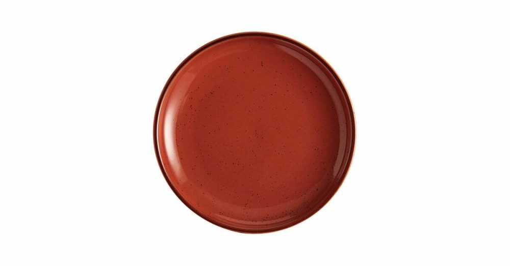 Porcelain Plates |  Pangea 6 1/2" Terra Cotta Matte Coupe Porcelain Plate – 24/Case