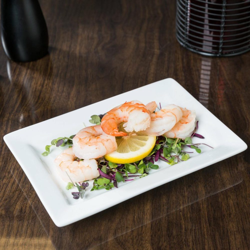 Porcelain Plates |  Sl-20 Slate 8" X 5 5/8" Ultra Bright White Wide Rim Rectangular Porcelain Plate – 24/Case