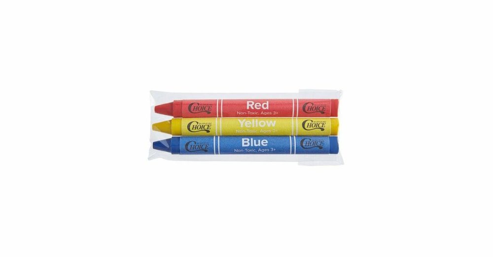 Restaurant Crayons |  3 Pack Kids" Restaurant Crayons In Cello Wrap – 1000/Case