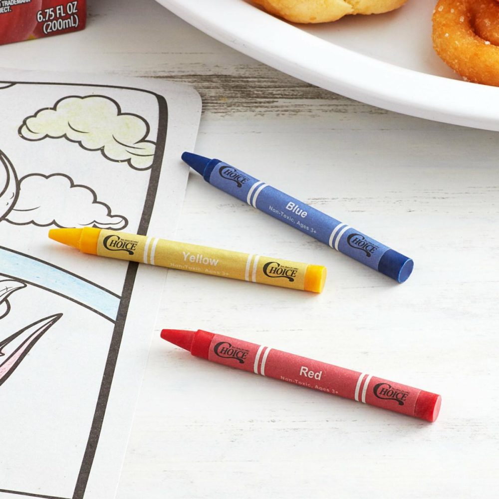 Restaurant Crayons |  3 Pack Kids" Restaurant Crayons In Cello Wrap – 1000/Case