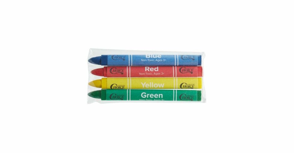 Restaurant Crayons |  3 Pack Triangular Kids" Restaurant Crayons In Cello Wrap – 100/Pack