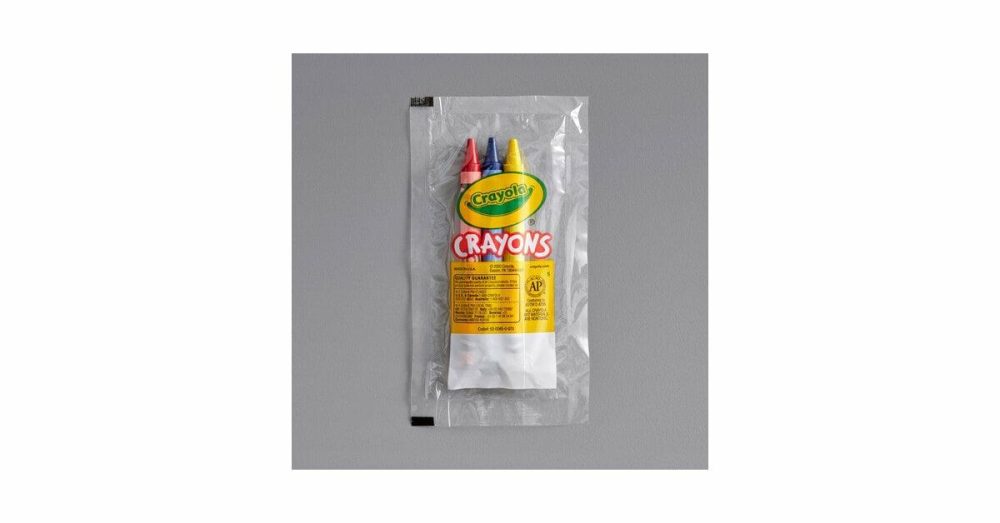 Restaurant Crayons |  520774 Classic 3-Count Assorted Crayons In Cello Wrap Pack – 360/Case