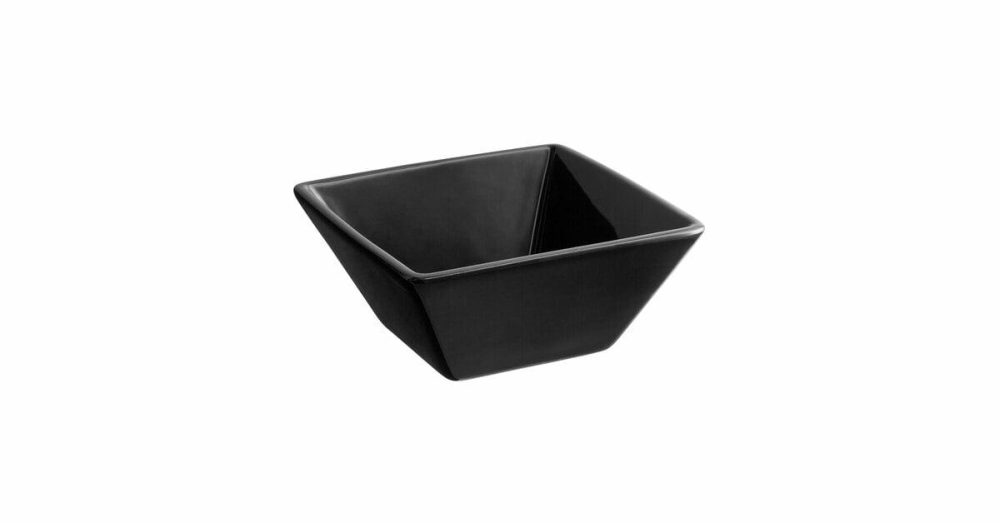 Stoneware Bowls |  18 Oz. Matte Black Square Stoneware Bowl – 6/Pack